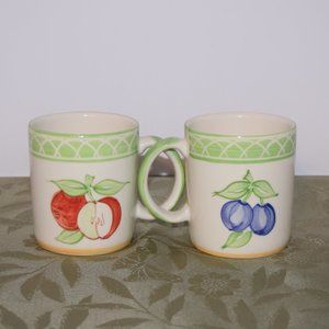 2 Royal Worcester "Evesham Orchard" Coffee Mugs